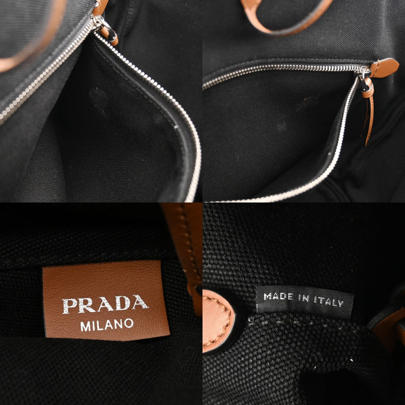 PRADA プラダ カナパ ファブリック ハンドバッグ ブラック 1BG186 レディース キャンバス トートバッグ ABランク 中古 銀蔵