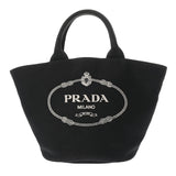 PRADA プラダ カナパ ファブリック ハンドバッグ ブラック 1BG186 レディース キャンバス トートバッグ ABランク 中古 銀蔵