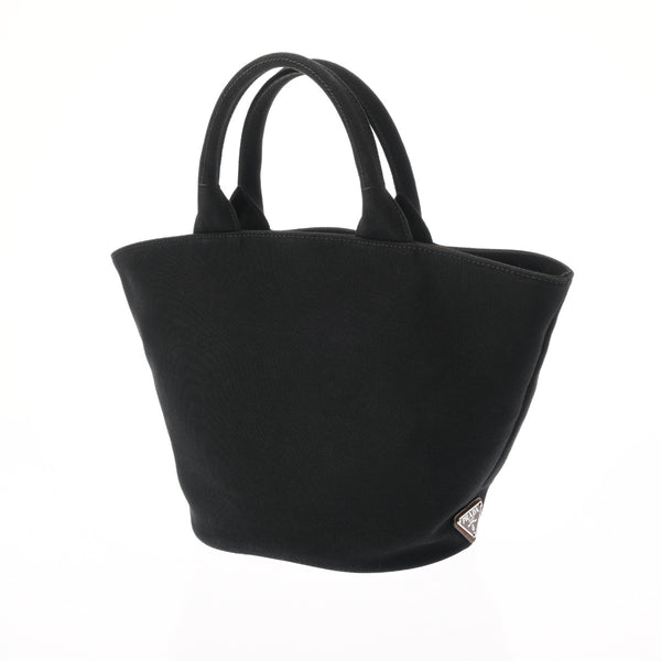 PRADA プラダ カナパ ファブリック ハンドバッグ ブラック 1BG186 レディース キャンバス トートバッグ ABランク 中古 銀蔵