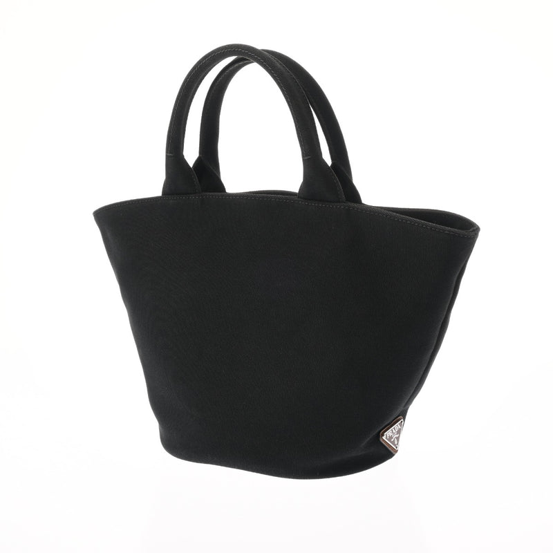 PRADA プラダ カナパ ファブリック ハンドバッグ ブラック 1BG186 レディース キャンバス トートバッグ ABランク 中古 銀蔵