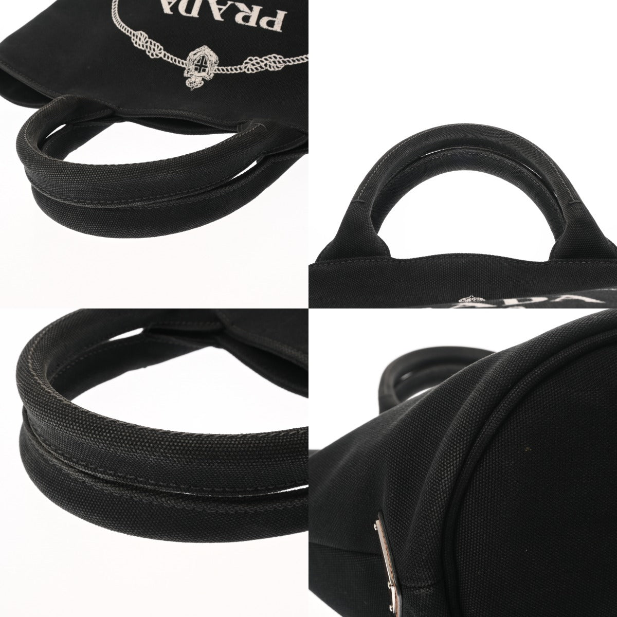 PRADA プラダ カナパ ファブリック ハンドバッグ ブラック 1BG186