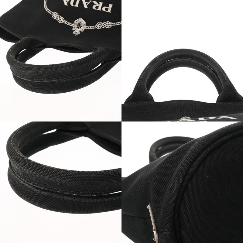 PRADA プラダ カナパ ファブリック ハンドバッグ ブラック 1BG186 レディース キャンバス トートバッグ ABランク 中古 銀蔵