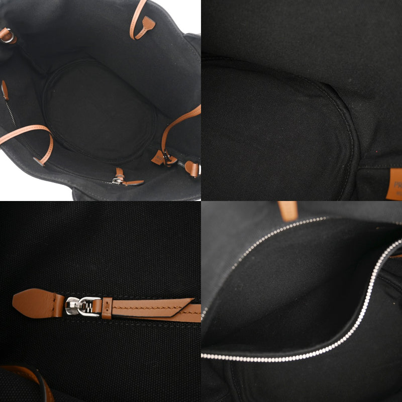 PRADA プラダ カナパ ファブリック ハンドバッグ ブラック 1BG186 レディース キャンバス トートバッグ ABランク 中古 銀蔵