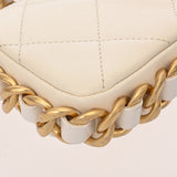 CHANEL シャネル マトラッセ ミニ チェーンショルダー ホワイト AS2833 レディース カーフ ショルダーバッグ ABランク 中古 銀蔵