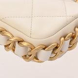 CHANEL シャネル マトラッセ ミニ チェーンショルダー ホワイト AS2833 レディース カーフ ショルダーバッグ ABランク 中古 銀蔵