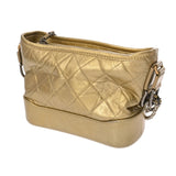 CHANEL シャネル ガブリエル スモールホーボー ゴールド A91810 レディース カーフ ショルダーバッグ Bランク 中古 銀蔵