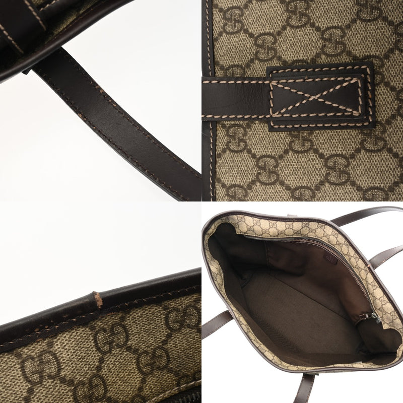 GUCCI グッチ トートバッグ ダークブラウン 211137 レディース キャンバス レザー トートバッグ ABランク 中古 銀蔵