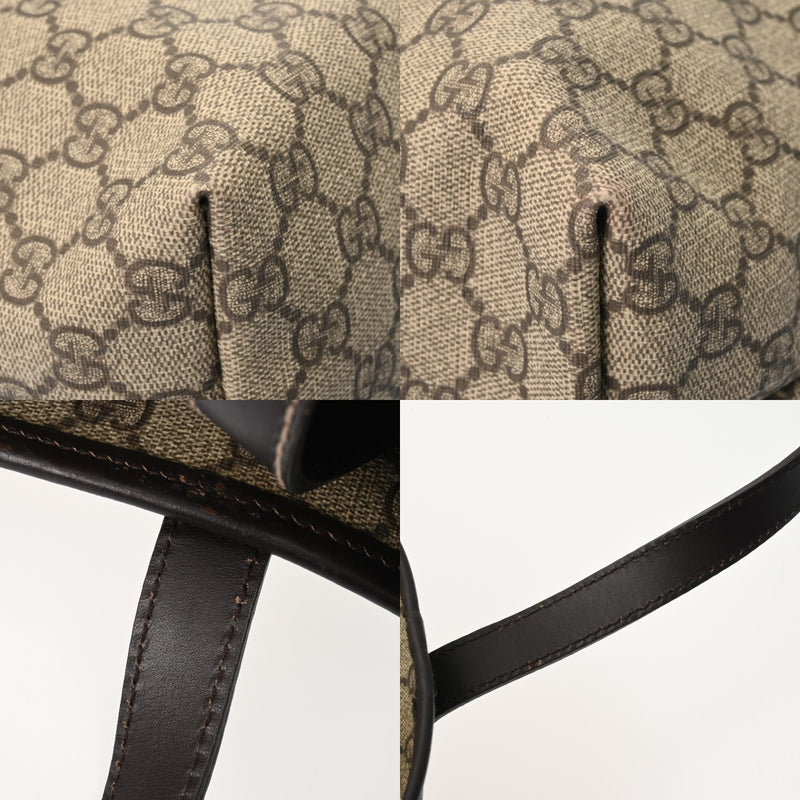 GUCCI グッチ トートバッグ ダークブラウン 211137 レディース キャンバス レザー トートバッグ ABランク 中古 銀蔵