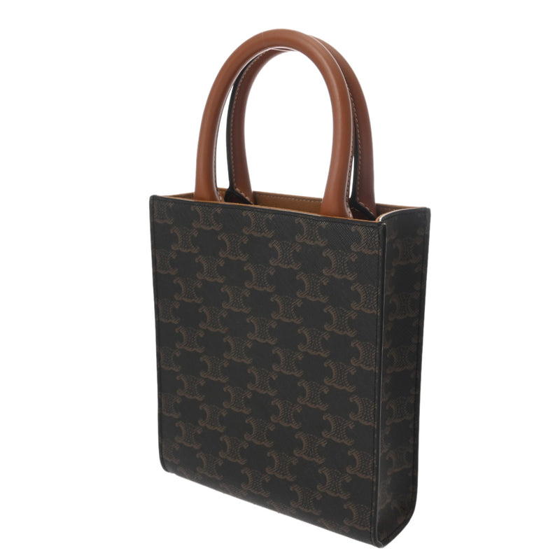 CELINE セリーヌ トリオンフキャンバス バーティカルカバ ミニ タン 1914372BZK レディース PVC レザー トートバッグ Aランク 中古 銀蔵