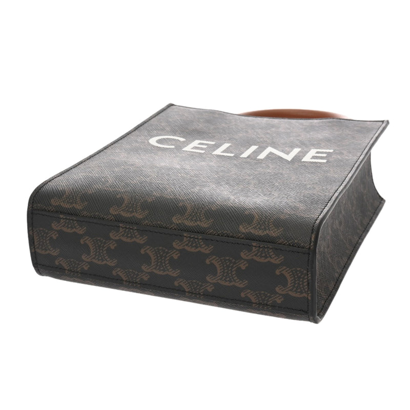 CELINE セリーヌ トリオンフキャンバス バーティカルカバ ミニ タン 1914372BZK レディース PVC レザー トートバッグ Aランク 中古 銀蔵