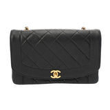 CHANEL シャネル マトラッセ ダイアナ 25cm チェーンショルダー ブラック A01165 レディース ラムスキン ショルダーバッグ Bランク 中古 銀蔵