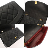 CHANEL シャネル マトラッセ ダイアナ 25cm チェーンショルダー ブラック A01165 レディース ラムスキン ショルダーバッグ Bランク 中古 銀蔵