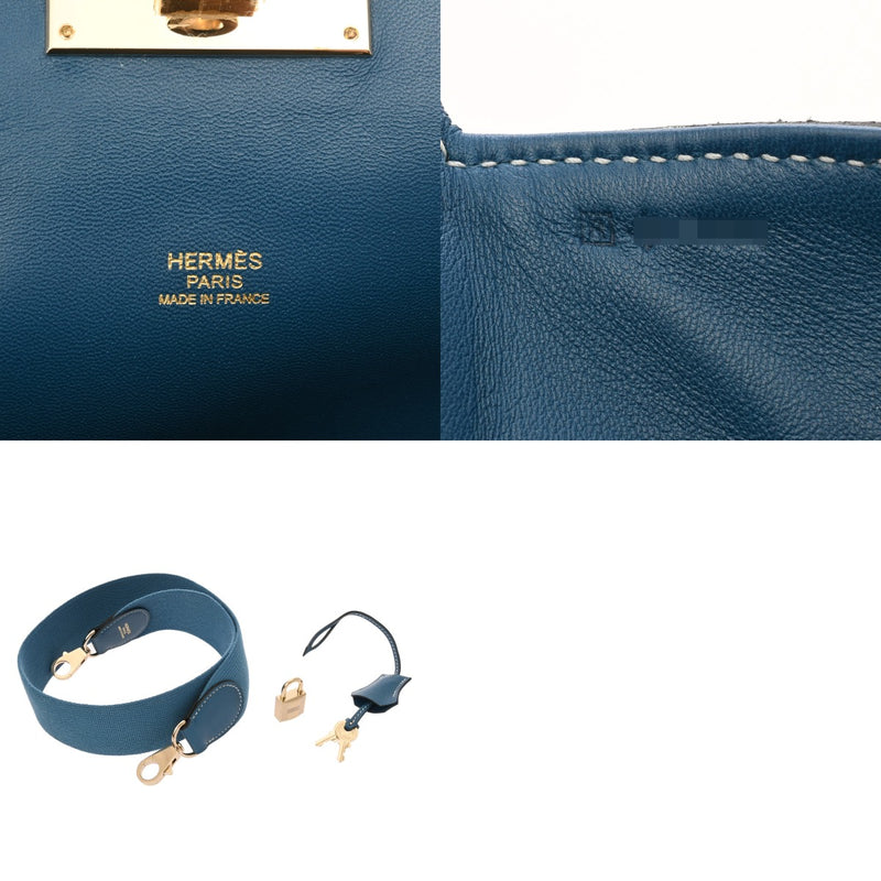 HERMES エルメス ツールボックス 26 2WAY ブルータラソ □R刻印(2014年頃) レディース エバーカラー ハンドバッグ ABランク 中古 銀蔵