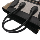 CELINE セリーヌ ラゲージ マイクロショッパー ブラック/ホワイト/ベージュ 189793 レディース ドラムドカーフ ハンドバッグ Bランク 中古 銀蔵