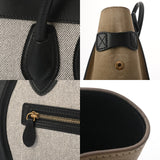 CELINE セリーヌ ラゲージ マイクロショッパー ブラック/ホワイト/ベージュ 189793 レディース ドラムドカーフ ハンドバッグ Bランク 中古 銀蔵
