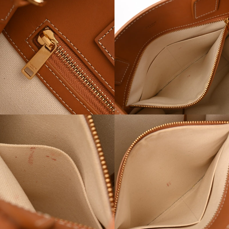 CELINE セリーヌ バーティカルカバ スモール ナチュラル/タン 192082BNZ レディース キャンバス カーフ ハンドバッグ ABランク 中古 銀蔵