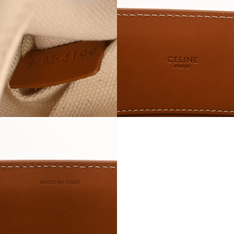CELINE セリーヌ バーティカルカバ スモール ナチュラル/タン 192082BNZ レディース キャンバス カーフ ハンドバッグ ABランク 中古 銀蔵
