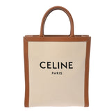 CELINE セリーヌ バーティカルカバ スモール ナチュラル/タン 192082BNZ レディース キャンバス カーフ ハンドバッグ ABランク 中古 銀蔵