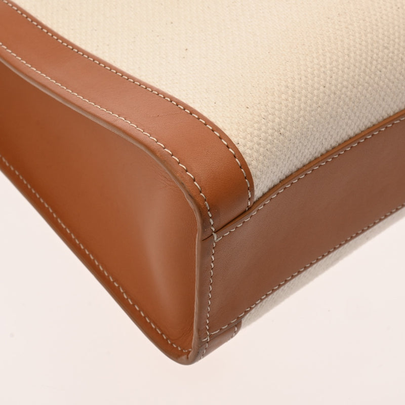 CELINE セリーヌ バーティカルカバ スモール ナチュラル/タン 192082BNZ レディース キャンバス カーフ ハンドバッグ ABランク 中古 銀蔵