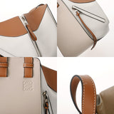 LOEWE ロエベ ハンモック スモール ホワイト/ベージュ/ブラウン レディース レザー 2WAYバッグ ABランク 中古 銀蔵