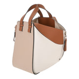 LOEWE ロエベ ハンモック スモール ホワイト/ベージュ/ブラウン レディース レザー 2WAYバッグ ABランク 中古 銀蔵