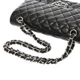 CHANEL シャネル マトラッセ Wフラップ 25cm チェーンショルダー ブラック A01112 レディース エナメル ショルダーバッグ ABランク 中古 銀蔵