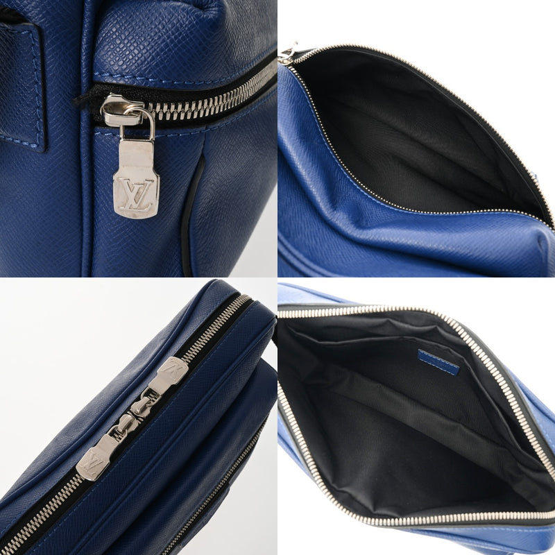 LOUIS VUITTON ルイヴィトン タイガ アウトドア メッセンジャー PM コバルト M33437 メンズ レザー ショルダーバッグ Bランク 中古 銀蔵
