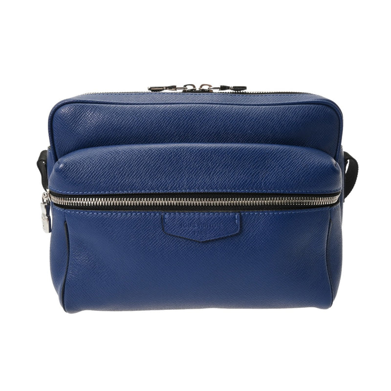 LOUIS VUITTON ルイヴィトン タイガ アウトドア メッセンジャー PM コバルト M33437 メンズ レザー ショルダーバッグ Bランク 中古 銀蔵