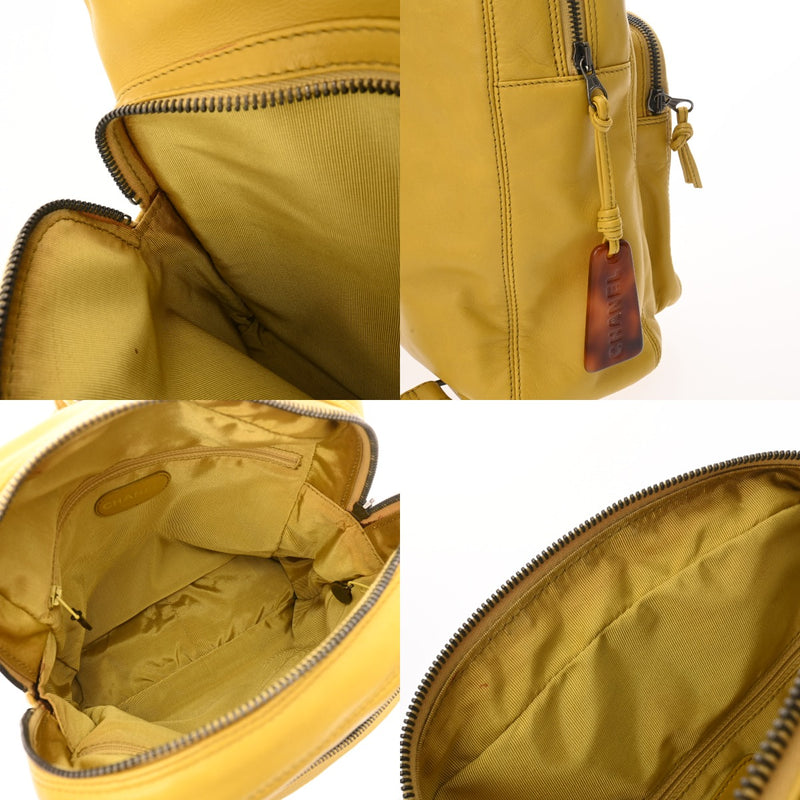 CHANEL シャネル マトラッセ ココマーク バックパック イエロー レディース ラムスキン リュック・デイパック Bランク 中古 銀蔵