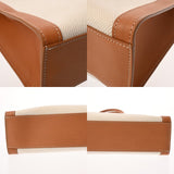 CELINE セリーヌ バーティカルカバ ラージ ホワイト/タン 190402BNZ.02NT レディース キャンバス カーフ トートバッグ ABランク 中古 銀蔵