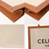 CELINE セリーヌ バーティカルカバ ラージ ホワイト/タン 190402BNZ.02NT レディース キャンバス カーフ トートバッグ ABランク 中古 銀蔵