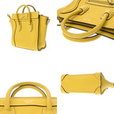 CELINE セリーヌ ラゲージ ナノ イエロー 189243 レディース ドラムドカーフ ハンドバッグ Bランク 中古 銀蔵