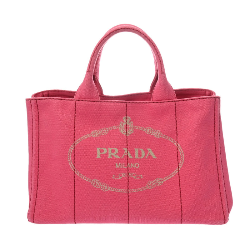 PRADA プラダ カナパ ラージ トート ピンク 1BG642 レディース キャンバス ハンドバッグ Bランク 中古 銀蔵