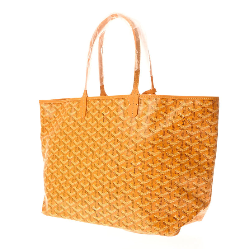 GOYARD ゴヤール サンルイ PM ヘリンボーン イエロー ユニセックス PVC トートバッグ 未使用 銀蔵