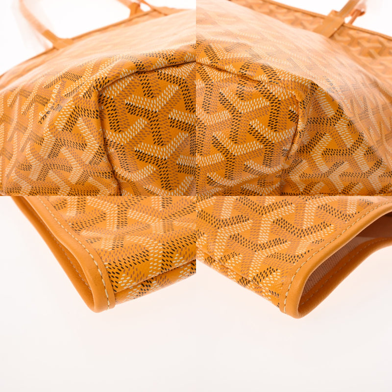 GOYARD ゴヤール サンルイ PM ヘリンボーン イエロー ユニセックス PVC トートバッグ 未使用 銀蔵