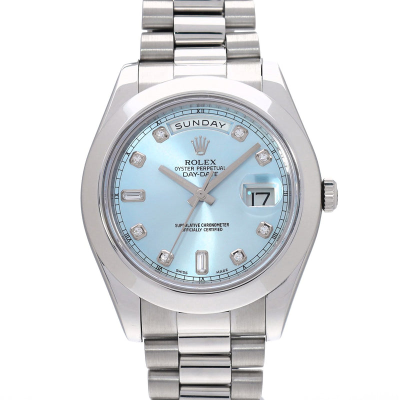 ロレックス デイデイト II 218206 ランダムシリアル アイスブルー/ダイヤモンド メンズ 腕時計 自動巻き 中古 銀蔵