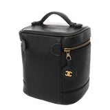 CHANEL シャネル 縦型 バニティバッグ ブラック A01998 レディース キャビアスキン バニティバッグ Bランク 中古 銀蔵