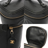 CHANEL シャネル 縦型 バニティバッグ ブラック A01998 レディース キャビアスキン バニティバッグ Bランク 中古 銀蔵