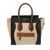 CELINE セリーヌ ラゲージ マイクロショッパー ベージュ 189793 レディース キャンバス レザー ハンドバッグ Bランク 中古 銀蔵