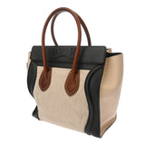 CELINE セリーヌ ラゲージ マイクロショッパー ベージュ 189793 レディース キャンバス レザー ハンドバッグ Bランク 中古 銀蔵