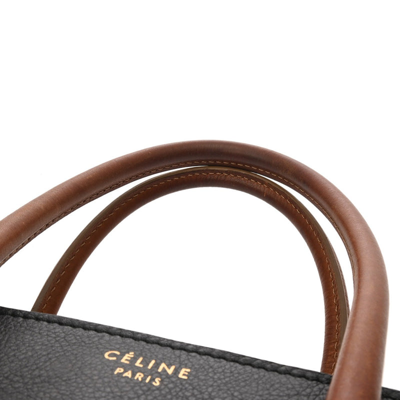 CELINE セリーヌ ラゲージ マイクロショッパー ベージュ 189793 レディース キャンバス レザー ハンドバッグ Bランク 中古 銀蔵