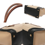 CELINE セリーヌ ラゲージ マイクロショッパー ベージュ 189793 レディース キャンバス レザー ハンドバッグ Bランク 中古 銀蔵