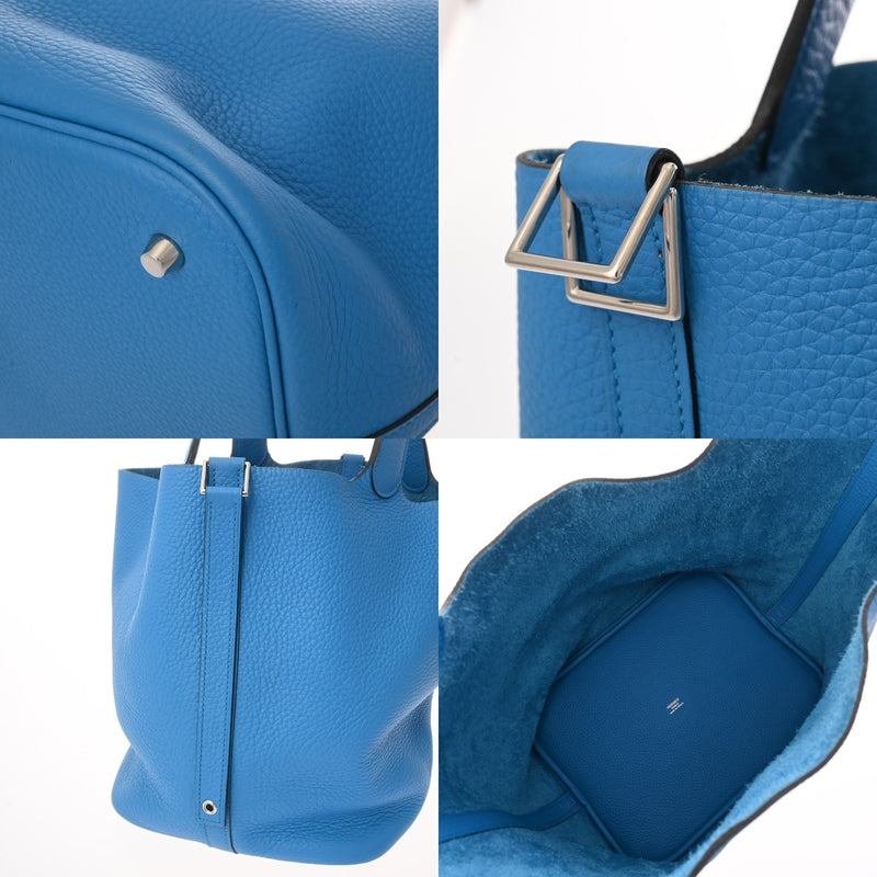 HERMES エルメス ピコタンロック GM ブルーザンジバル A刻印(2017年頃) レディース トリヨンクレマンス ハンドバッグ Aランク 中古 銀蔵