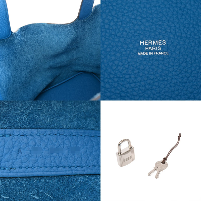 HERMES エルメス ピコタンロック GM ブルーザンジバル A刻印(2017年頃) レディース トリヨンクレマンス ハンドバッグ Aランク 中古 銀蔵