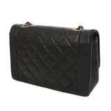 CHANEL シャネル マトラッセ ダイアナ 25cm チェーンショルダー ブラック A01165 レディース ラムスキン ショルダーバッグ ABランク 中古 銀蔵