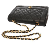 CHANEL シャネル マトラッセ ダイアナ 25cm チェーンショルダー ブラック A01165 レディース ラムスキン ショルダーバッグ ABランク 中古 銀蔵