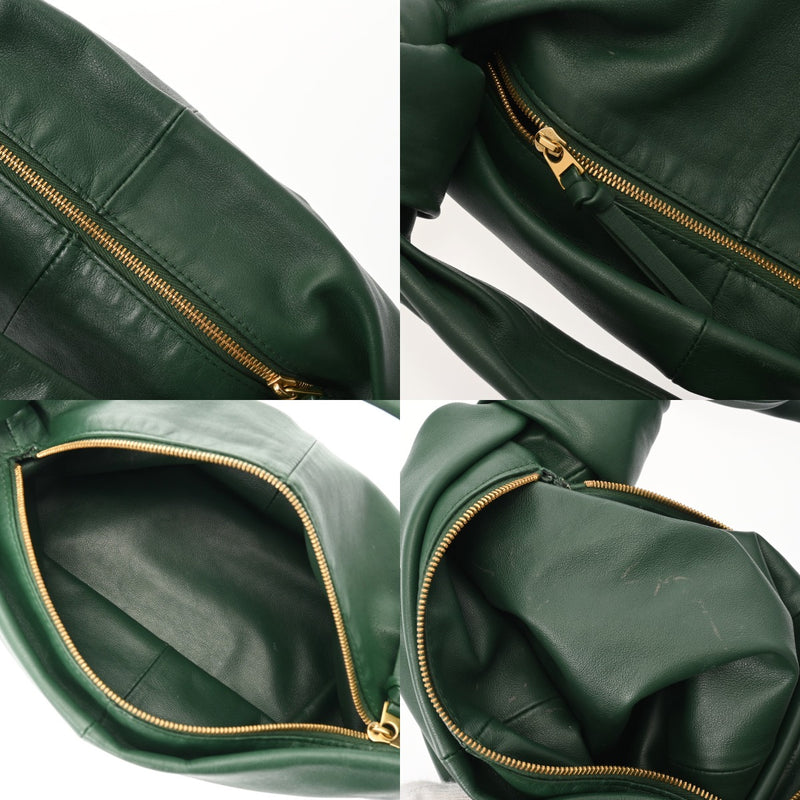 BOTTEGAVENETA ボッテガヴェネタ ダブルノット グリーン レディース レザー ハンドバッグ Aランク 中古 銀蔵