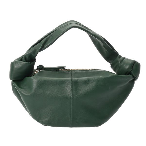 BOTTEGAVENETA ボッテガヴェネタ ダブルノット グリーン レディース レザー ハンドバッグ Aランク 中古 銀蔵