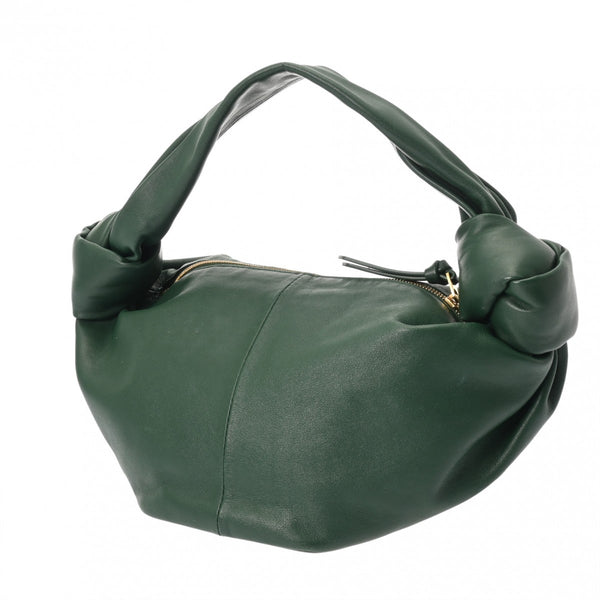 BOTTEGAVENETA ボッテガヴェネタ ダブルノット グリーン レディース レザー ハンドバッグ Aランク 中古 銀蔵