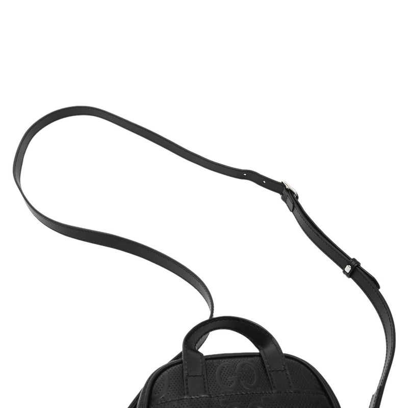 GUCCI グッチ GGエンボス ブラック 658553 メンズ レザー ショルダーバッグ ABランク 中古 銀蔵